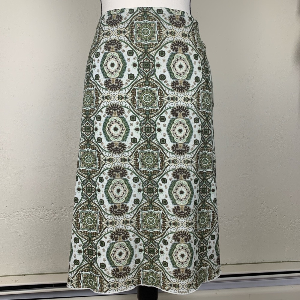 Off white pretty paisley printed mesh midi skirt